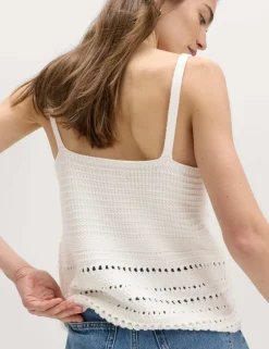 Cotton Rich Textured V-Neck Knitted Vest