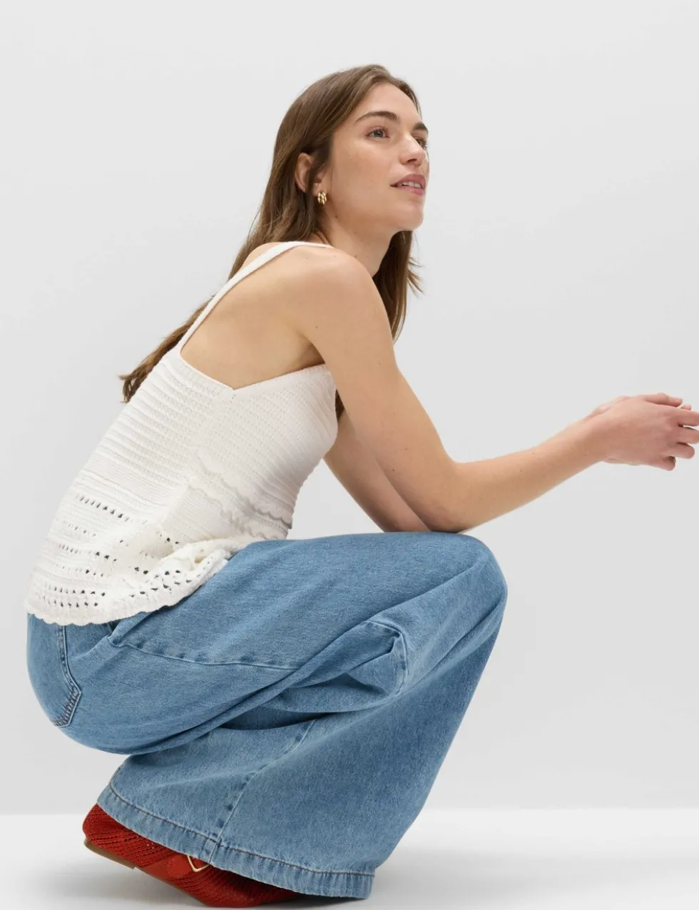 Cotton Rich Textured V-Neck Knitted Vest
