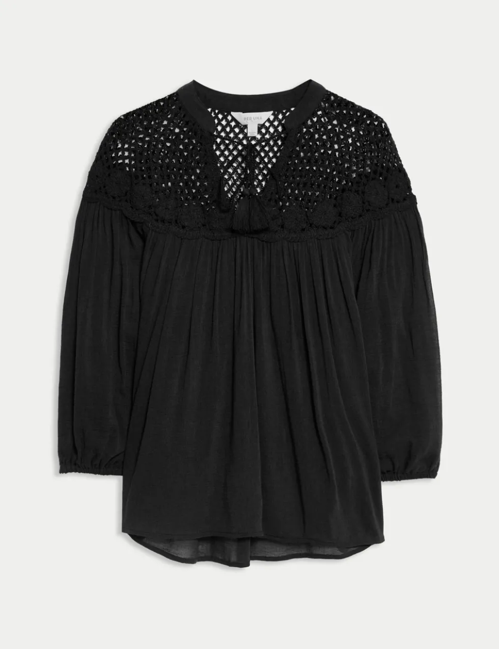 Cotton Rich Tie Front Blouse