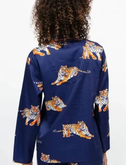 Cotton Rich Tiger Print Pyjama Top