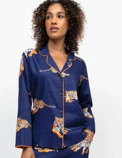 Cotton Rich Tiger Print Pyjama Top