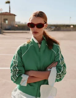 Cotton Rich Tricot Zip Up Track Jacket