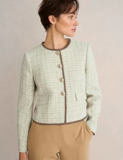 Cotton Rich Tweed Cropped Jacket