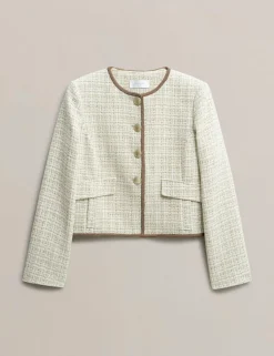Cotton Rich Tweed Cropped Jacket