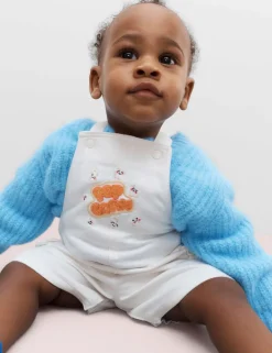 Cotton Rich Twill Popcorn Bibshorts (0-3 Yrs)