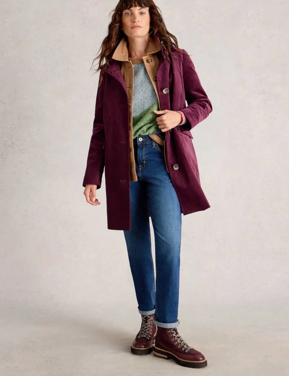 Cotton Rich Velvet Overcoat