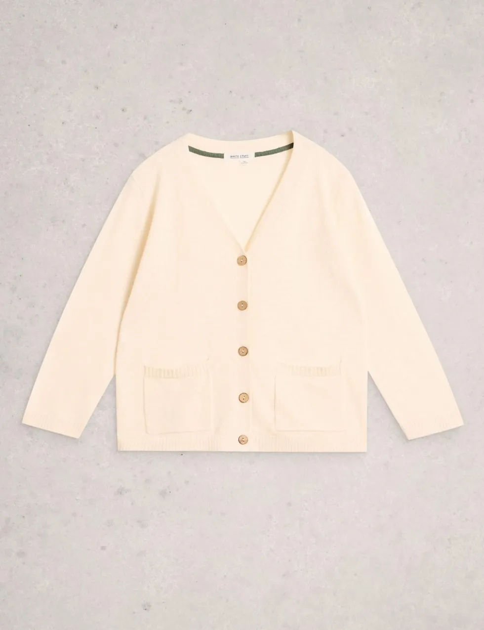 Cotton Rich V-Neck Button Front Cardigan