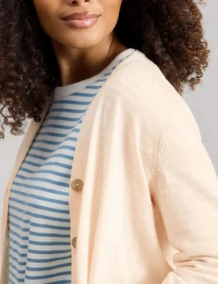 Cotton Rich V-Neck Button Front Cardigan