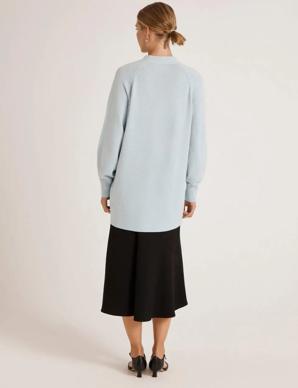 Cotton Rich V-Neck Button Front Cardigan