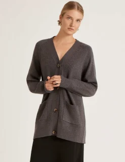 Cotton Rich V-Neck Button Front Cardigan