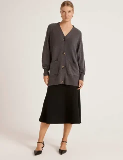 Cotton Rich V-Neck Button Front Cardigan