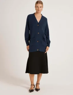 Cotton Rich V-Neck Button Front Cardigan