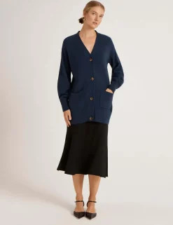 Cotton Rich V-Neck Button Front Cardigan