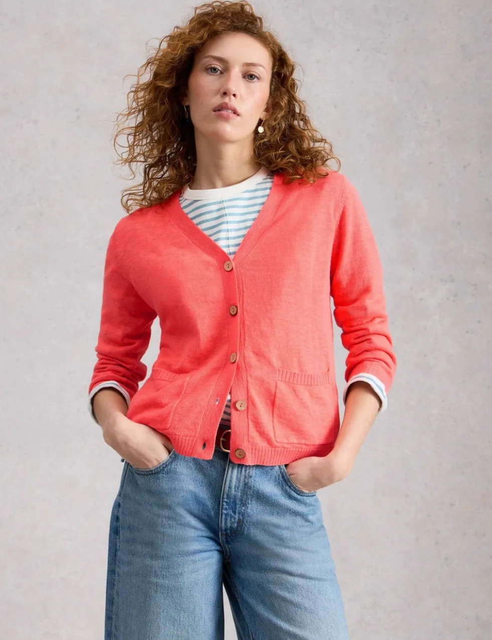 Cotton Rich V-Neck Cardigan