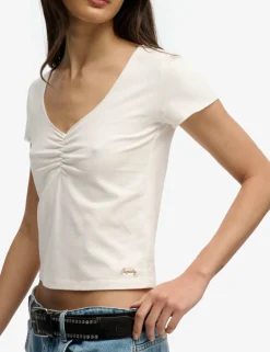 Cotton Rich V-Neck Slim Fit Top