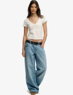 Cotton Rich V-Neck Slim Fit Top