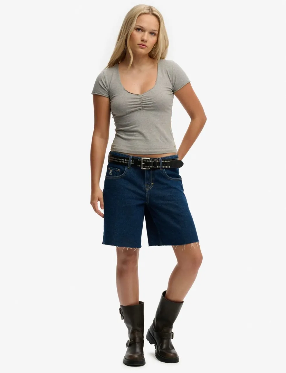Cotton Rich V-Neck Slim Fit Top