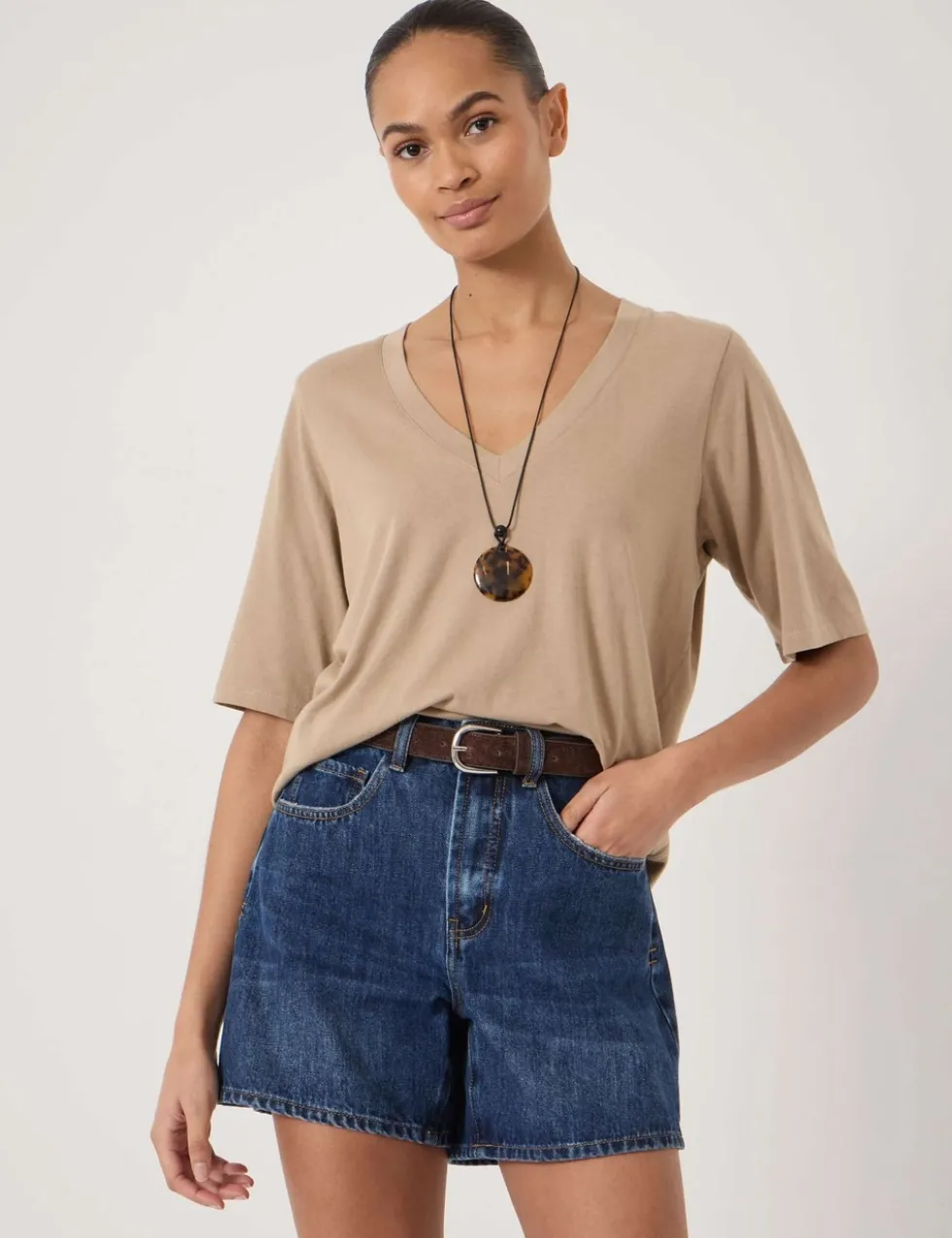 Cotton Rich V-Neck T-Shirt