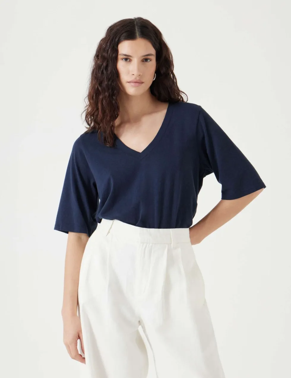 Cotton Rich V-Neck T-Shirt