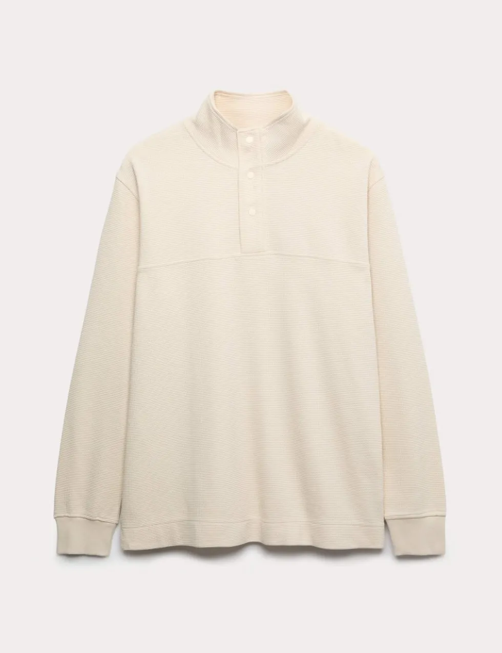 Cotton Rich Waffle Funnel Neck Sweatshirt