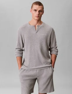 Cotton Rich Waffle Henley Pyjama Top