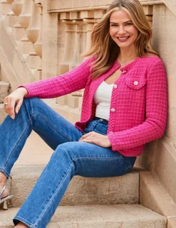 Cotton Rich Waffle Knit Sparkly Cardigan