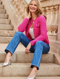 Cotton Rich Waffle Knit Sparkly Cardigan