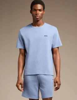 Cotton Rich Waffle Logo Embroidery T-Shirt