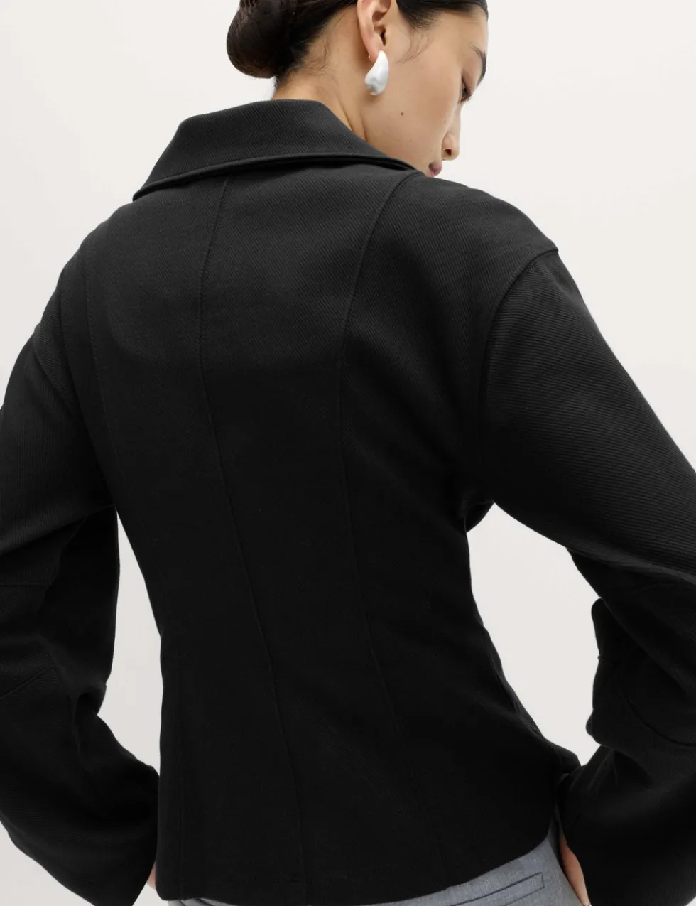 Cotton Rich Waisted Zip Through Sweatshirt
