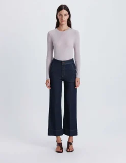 Cotton Rich Wide Leg Ankle Grazer Jeans