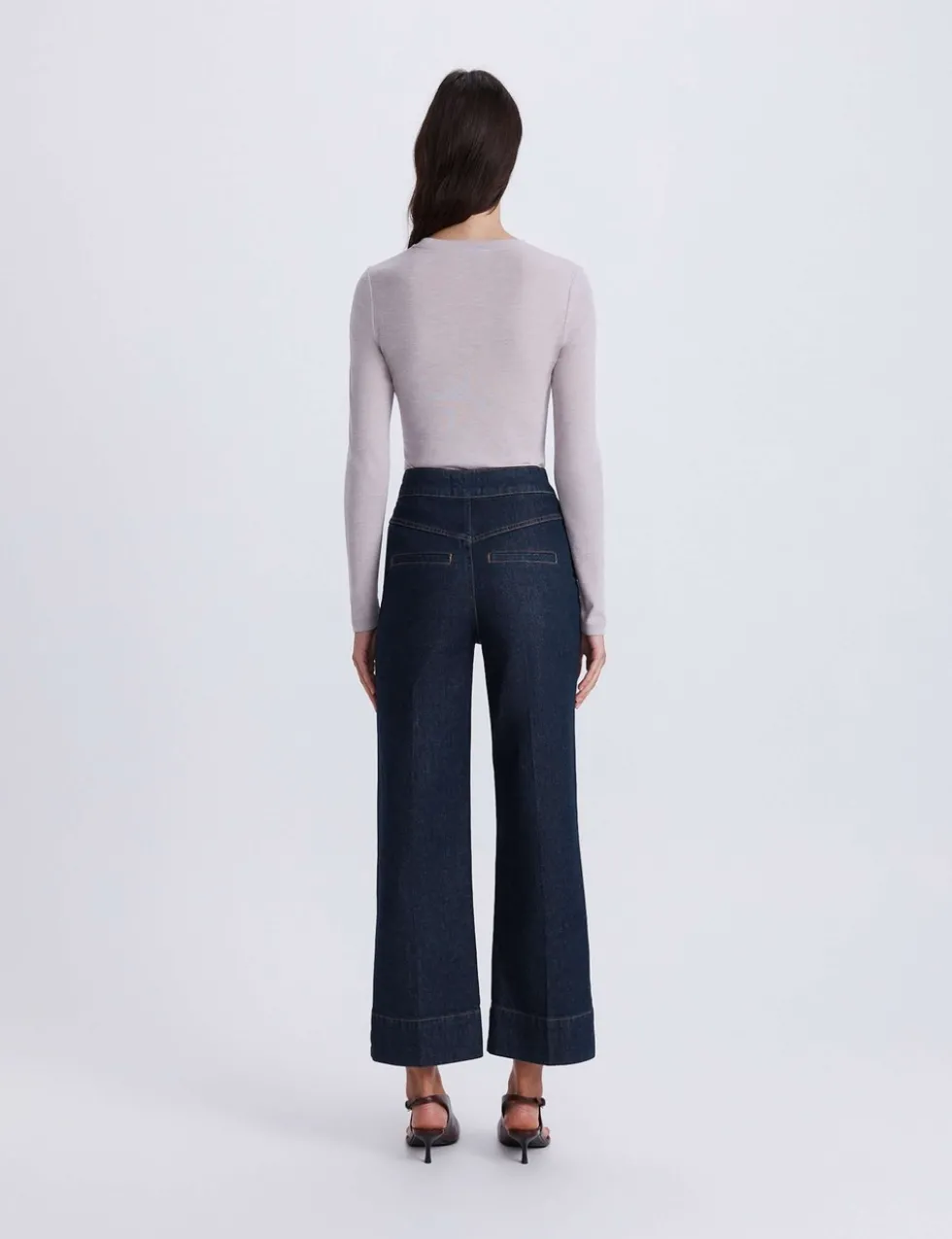 Cotton Rich Wide Leg Ankle Grazer Jeans