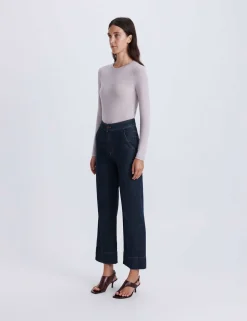 Cotton Rich Wide Leg Ankle Grazer Jeans