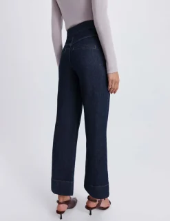 Cotton Rich Wide Leg Ankle Grazer Jeans