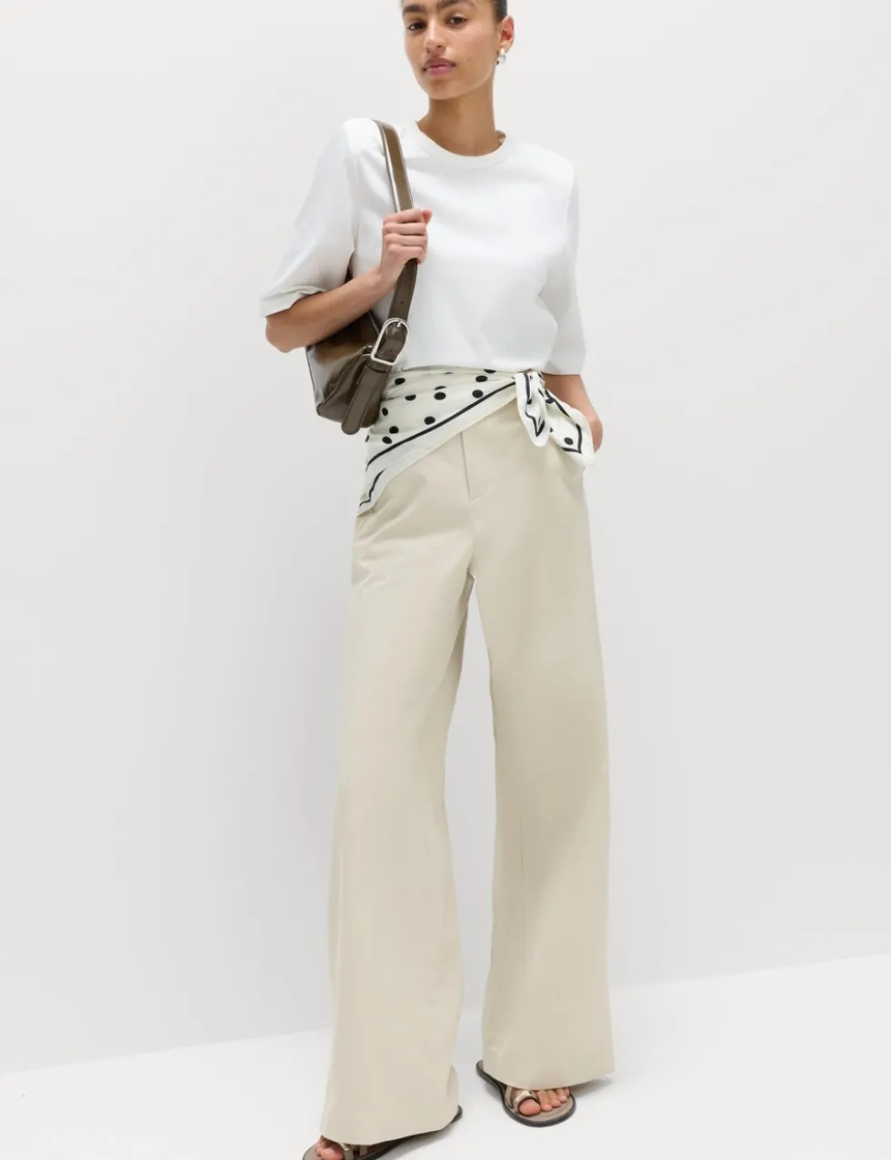 Cotton Rich Wide Leg Chinos