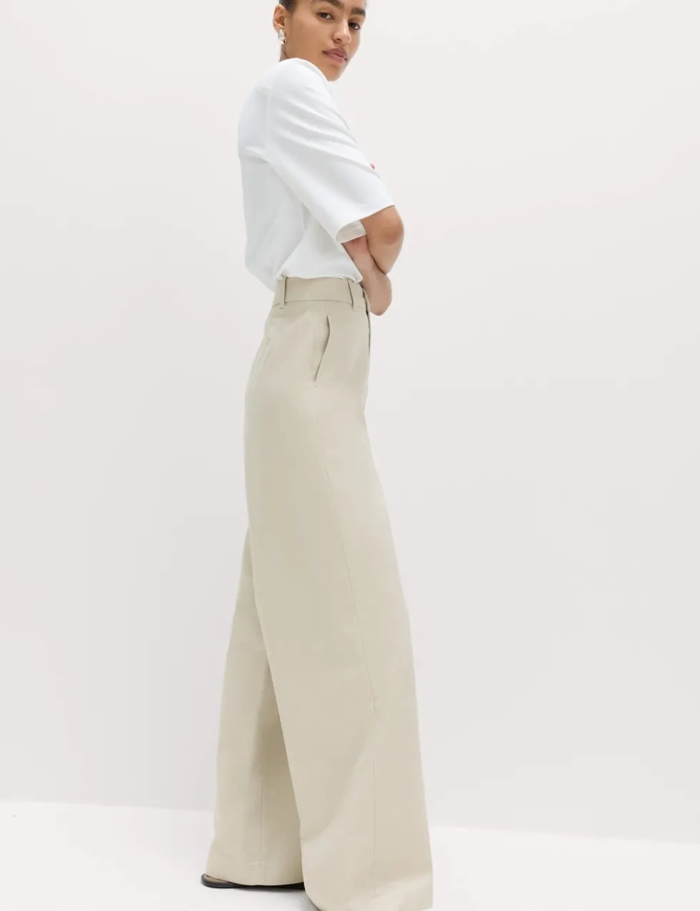 Cotton Rich Wide Leg Chinos