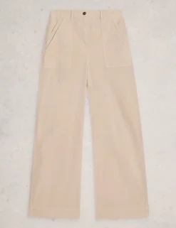 Cotton Rich Wide Leg Chinos with Linen