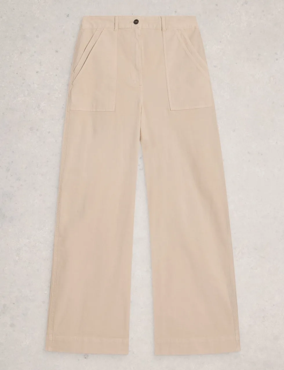 Cotton Rich Wide Leg Chinos with Linen