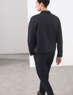 Cotton Rich Zip Up Overshirt