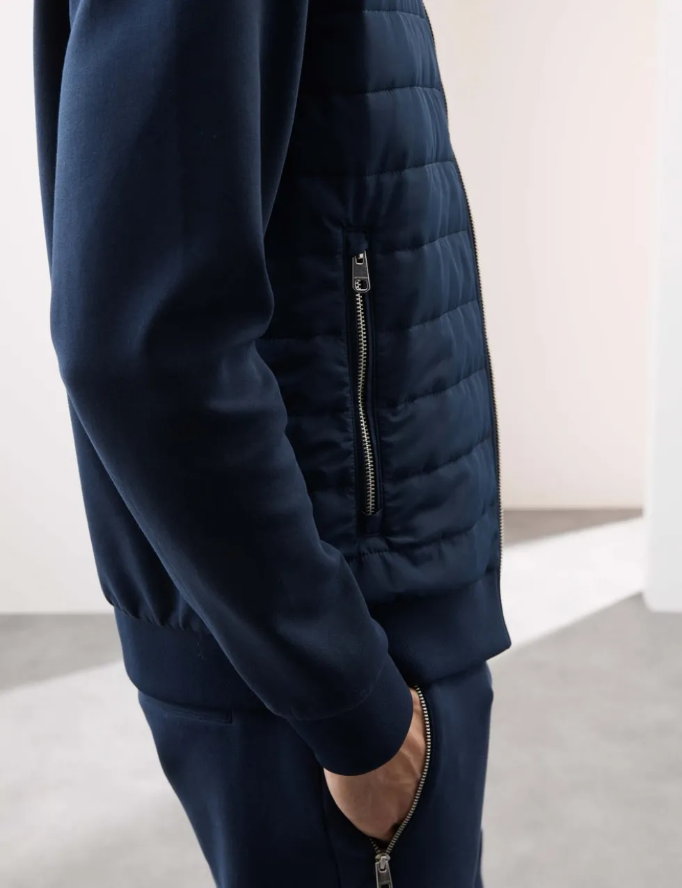 Cotton Rich Zip Up Quilted Jacket