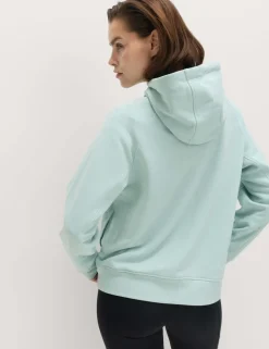 Cotton Rich Zip Up Relaxed Hoodie