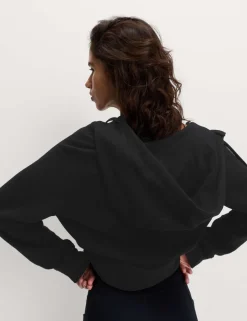 Cotton Rich Zip Up Relaxed Hoodie