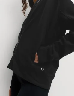 Cotton Rich Zip Up Relaxed Hoodie