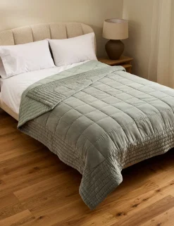Cotton Velvet Quilted Bedspread