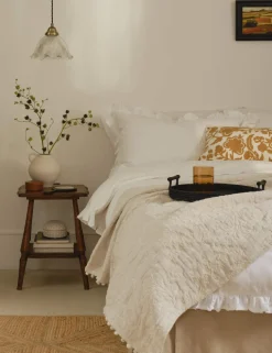 Cotton with Linen Embroidered Bedspread