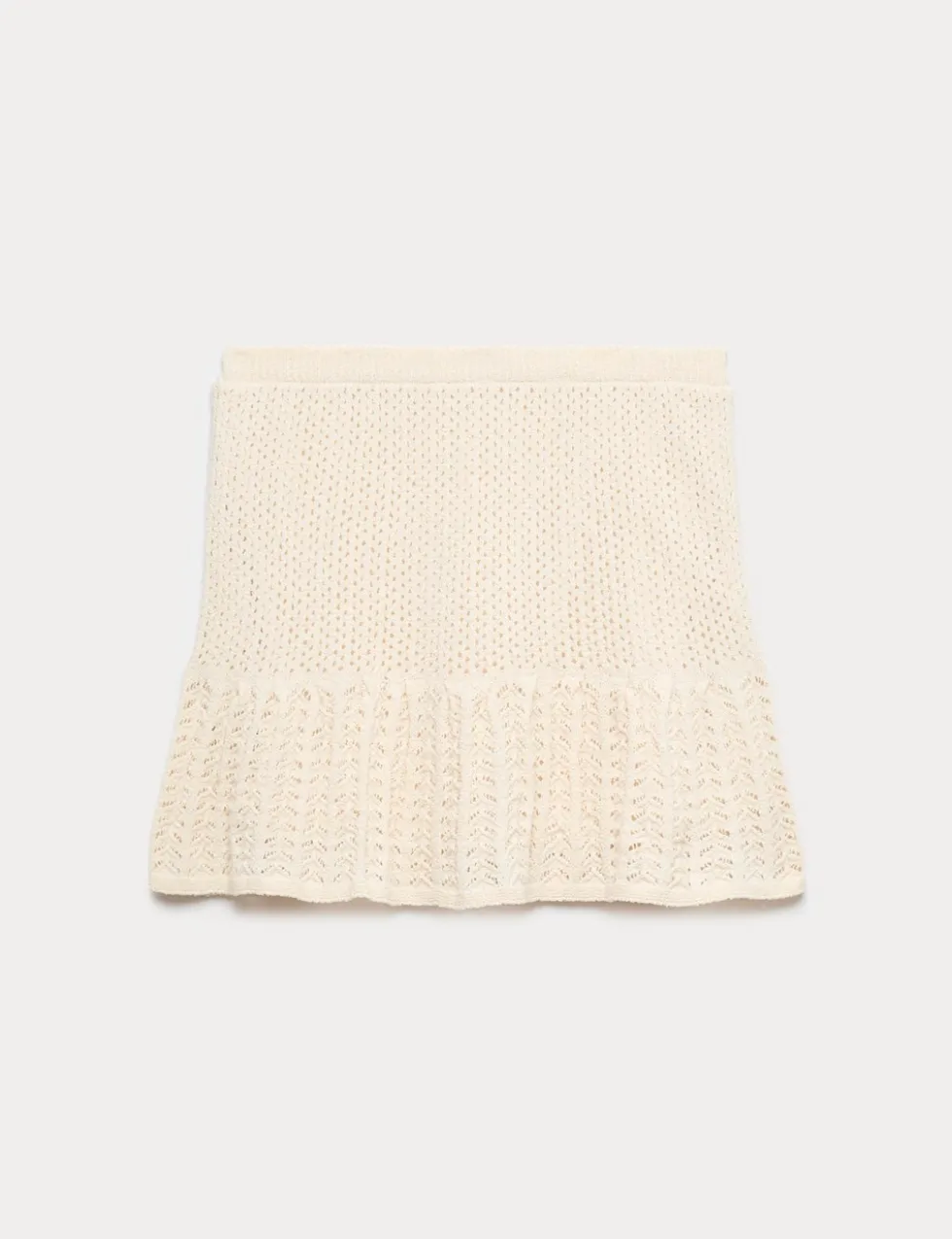 Cotton-Blend Textured Mini Knitted Skirt