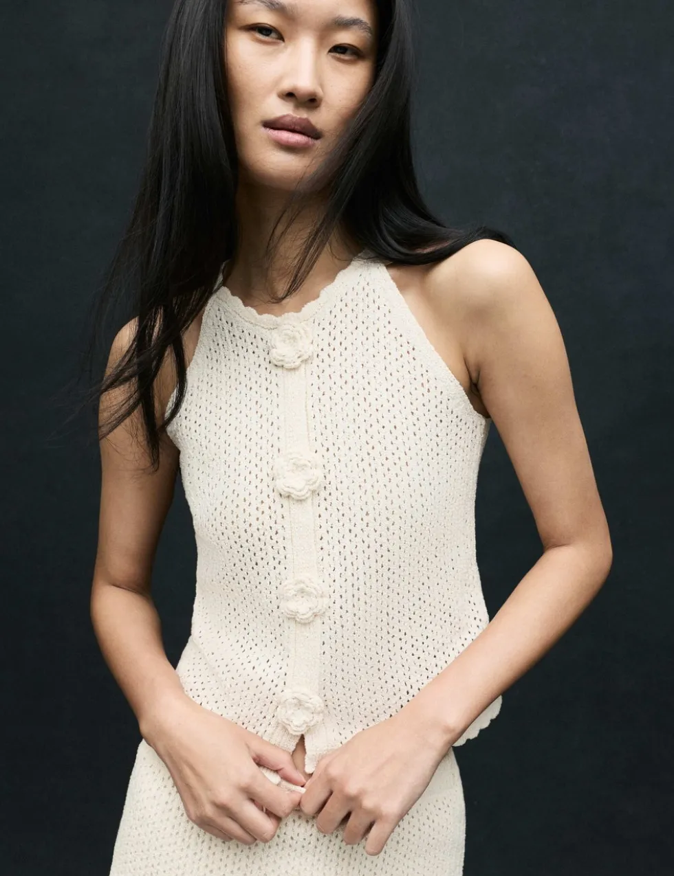 Cotton-Blend Textured Mini Knitted Skirt