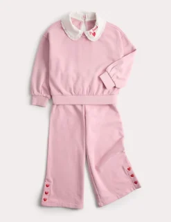 Cotton-Rich Collared Sweat Top & Bottom Outfit (1-8 Yrs)