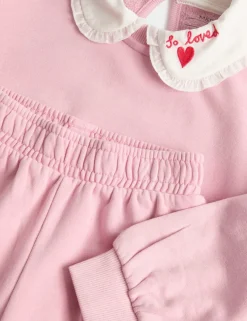 Cotton-Rich Collared Sweat Top & Bottom Outfit (1-8 Yrs)