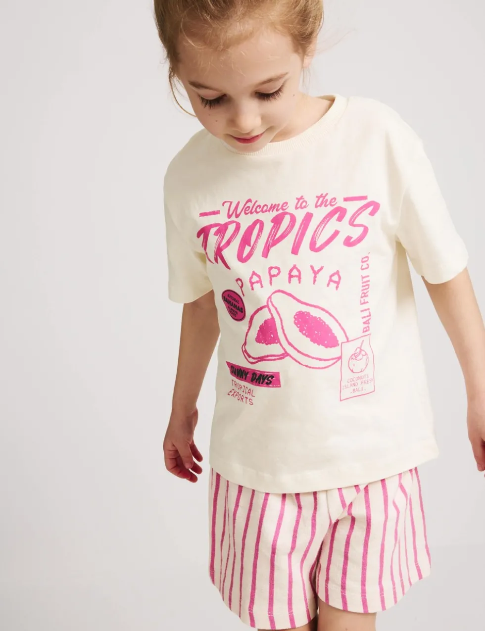 Cotton-Rich Papaya T-Shirt and Shorts (2-8 Yrs)