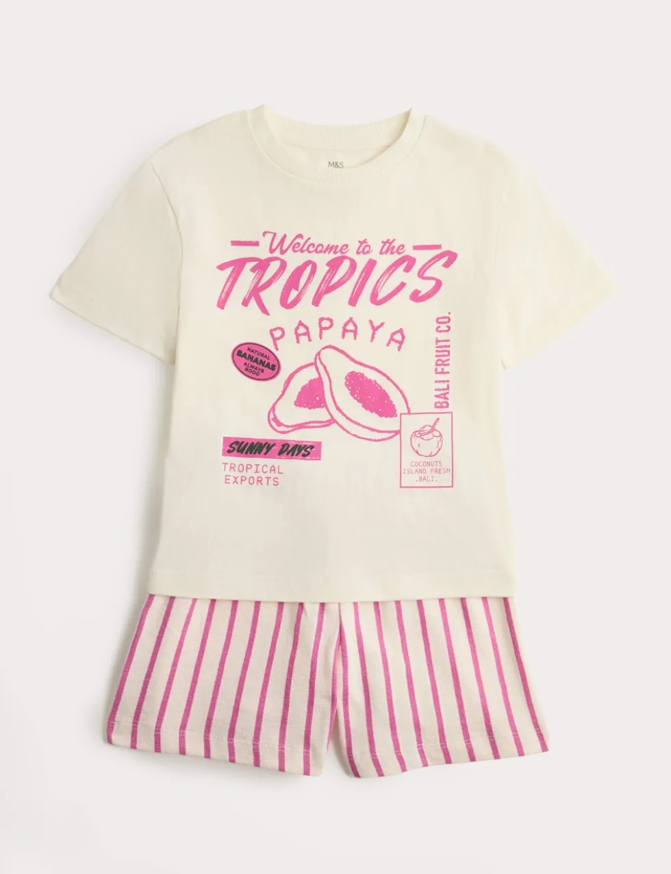 Cotton-Rich Papaya T-Shirt and Shorts (2-8 Yrs)